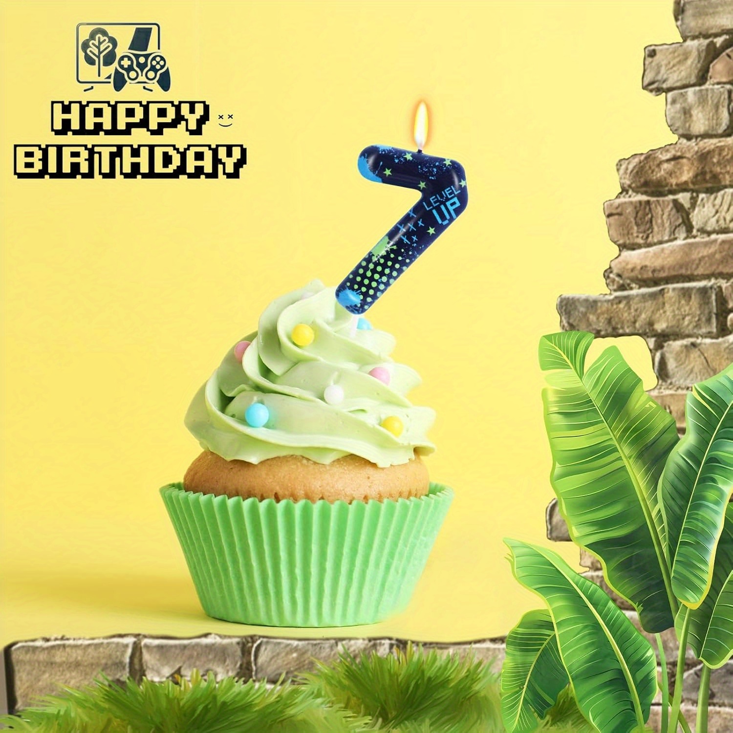 Blue Game Boy 0-9 Birthday Can - огляд і ціна Candle Supplies In