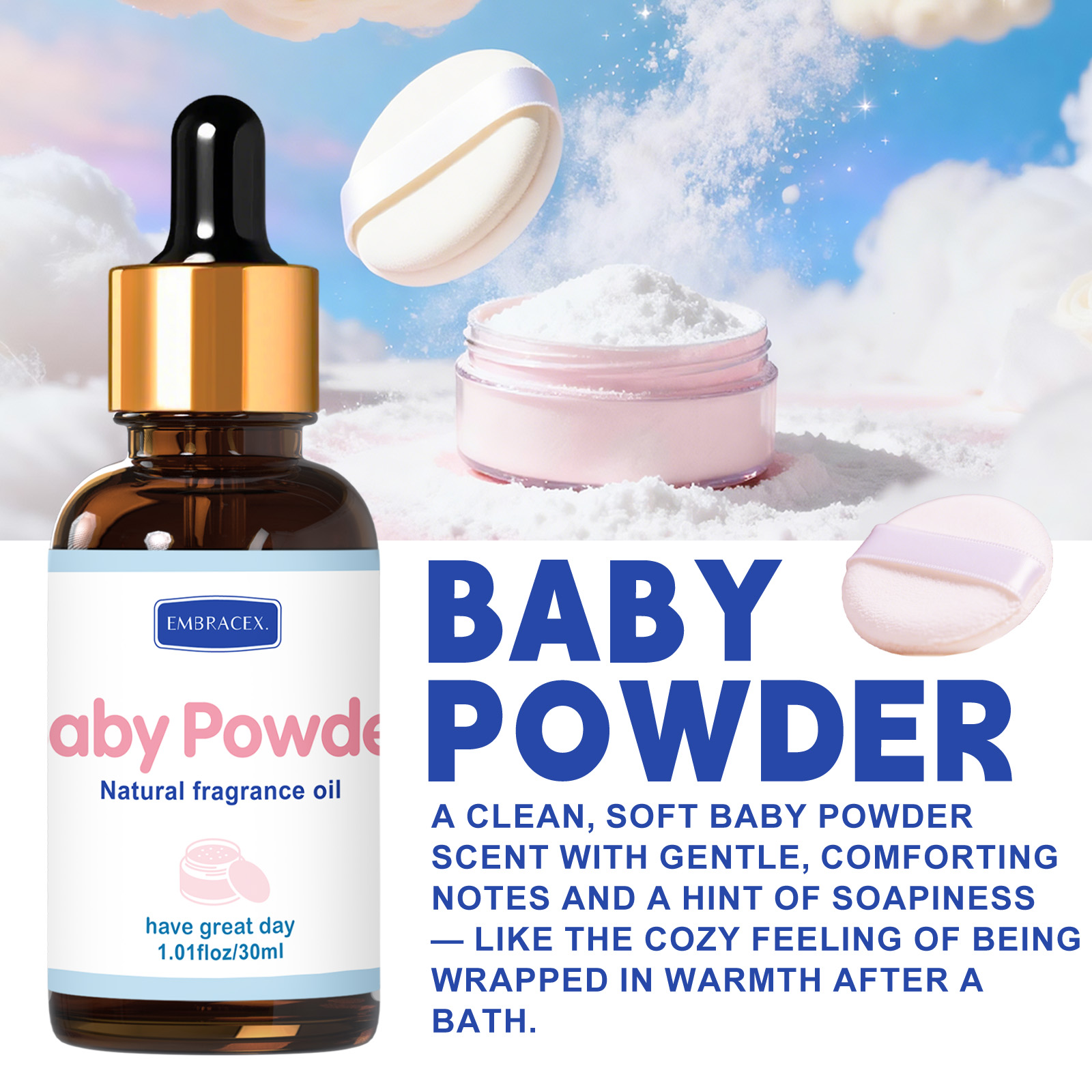 30ml Baby Powder Essential Oil - огляд і ціна Candle Making Supplies Fragrance Oils