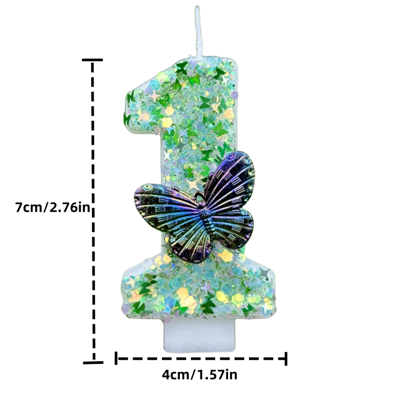 1Pc Green Sequins Number 0-9 B - огляд і ціна Candle Supplies In