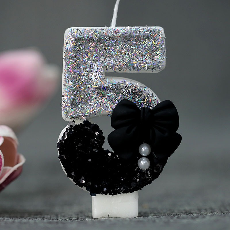 Midnight Bow & Pearl 0-9 Numbe - огляд і ціна Candle Supplies In